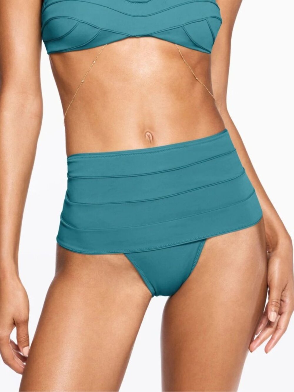 New! Tropic Of C Cerulean Sculpting Deco Bikini Bottom XL 34327